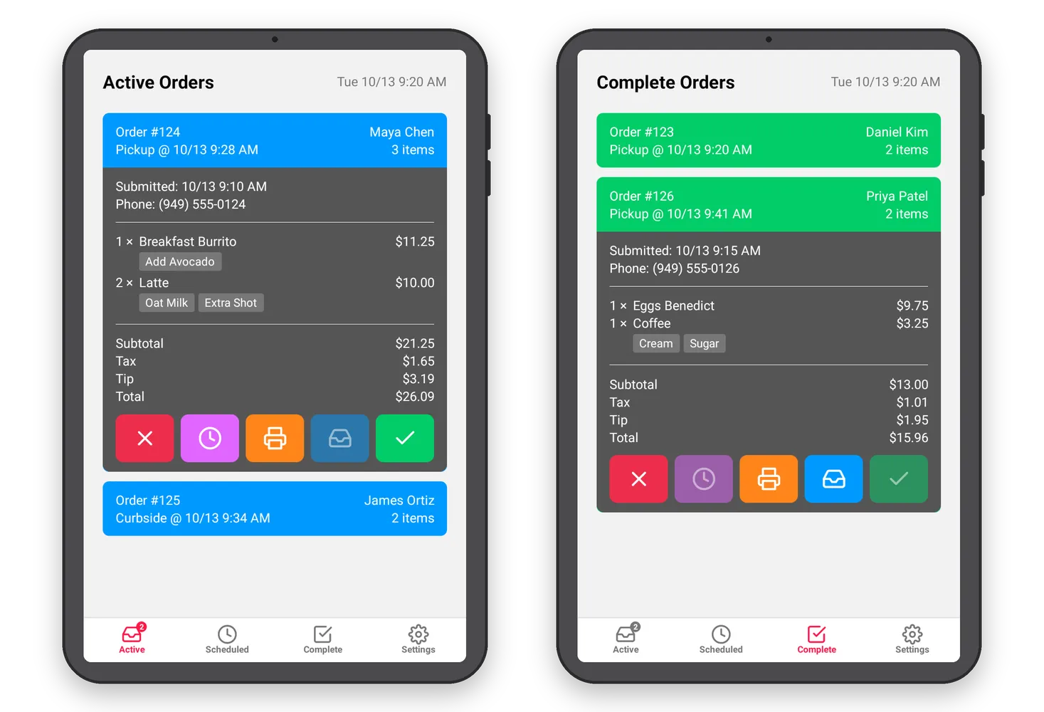 Expresso order manager tablet